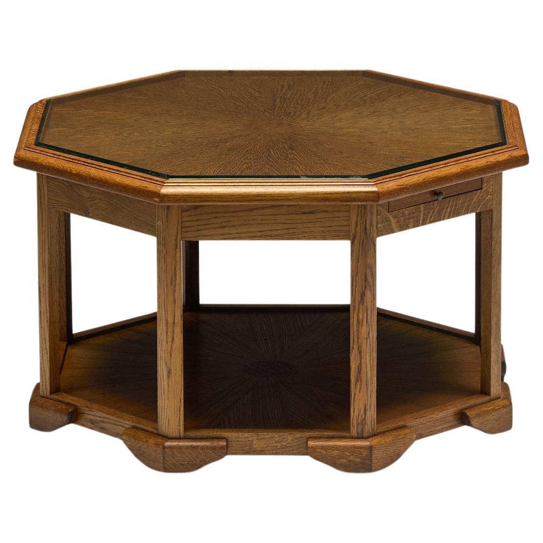 Achteckiger Art Deco Couchtisch, Frankreich, 1930er Jahre