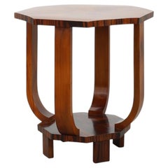 Octagonal Art Deco side or coffee table in wood, France 1920s