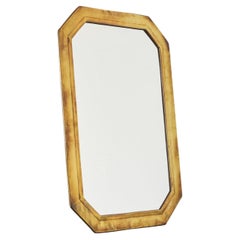 Specchio ottagonale in stile Art Deco in ottone patinato anni '70