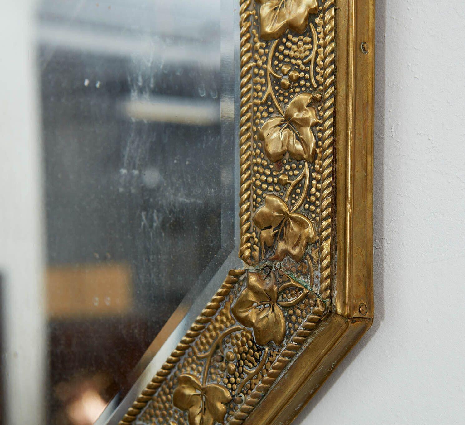 arts and crafts brass mirror