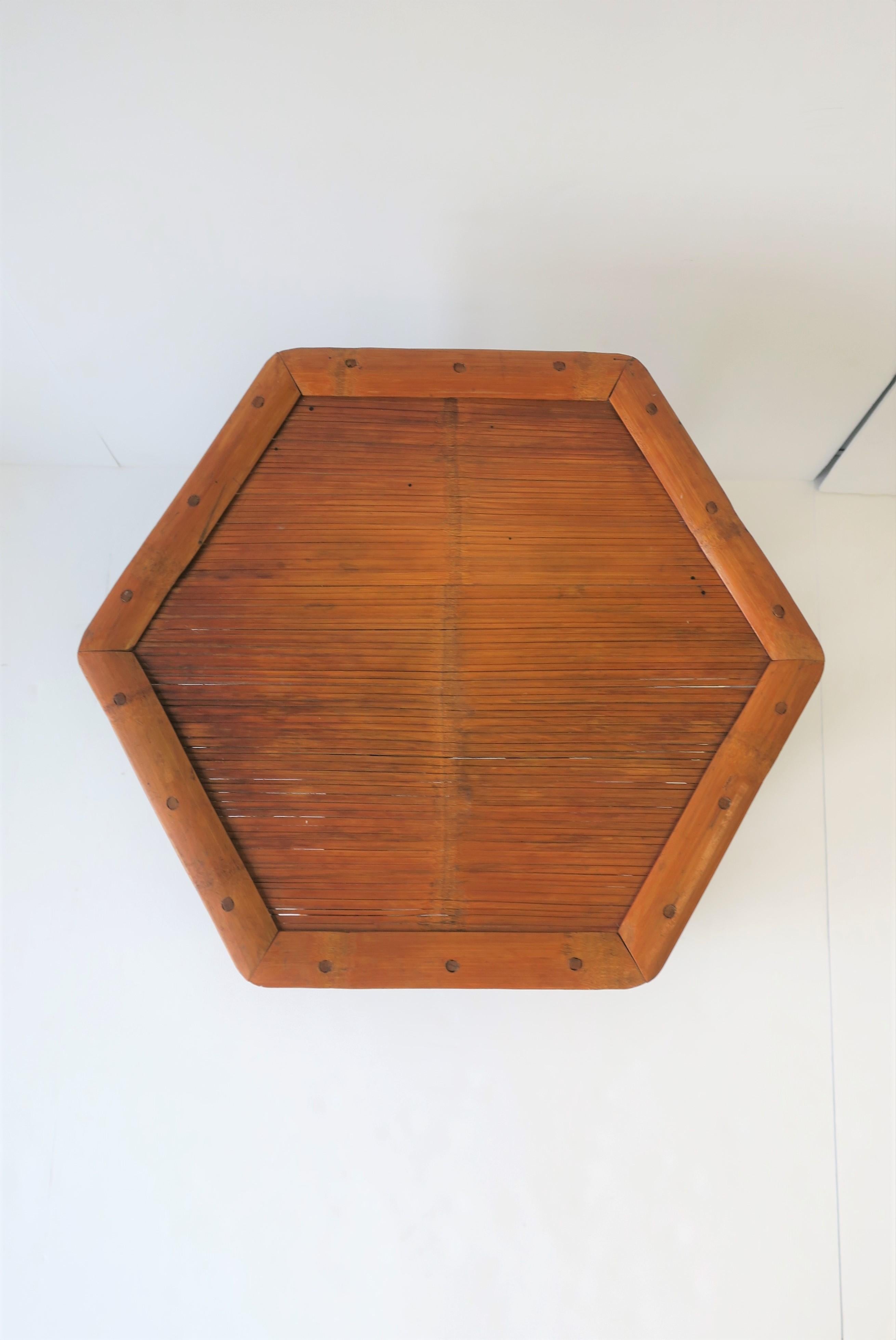 20th Century Octagonal Bamboo End or Side Table
