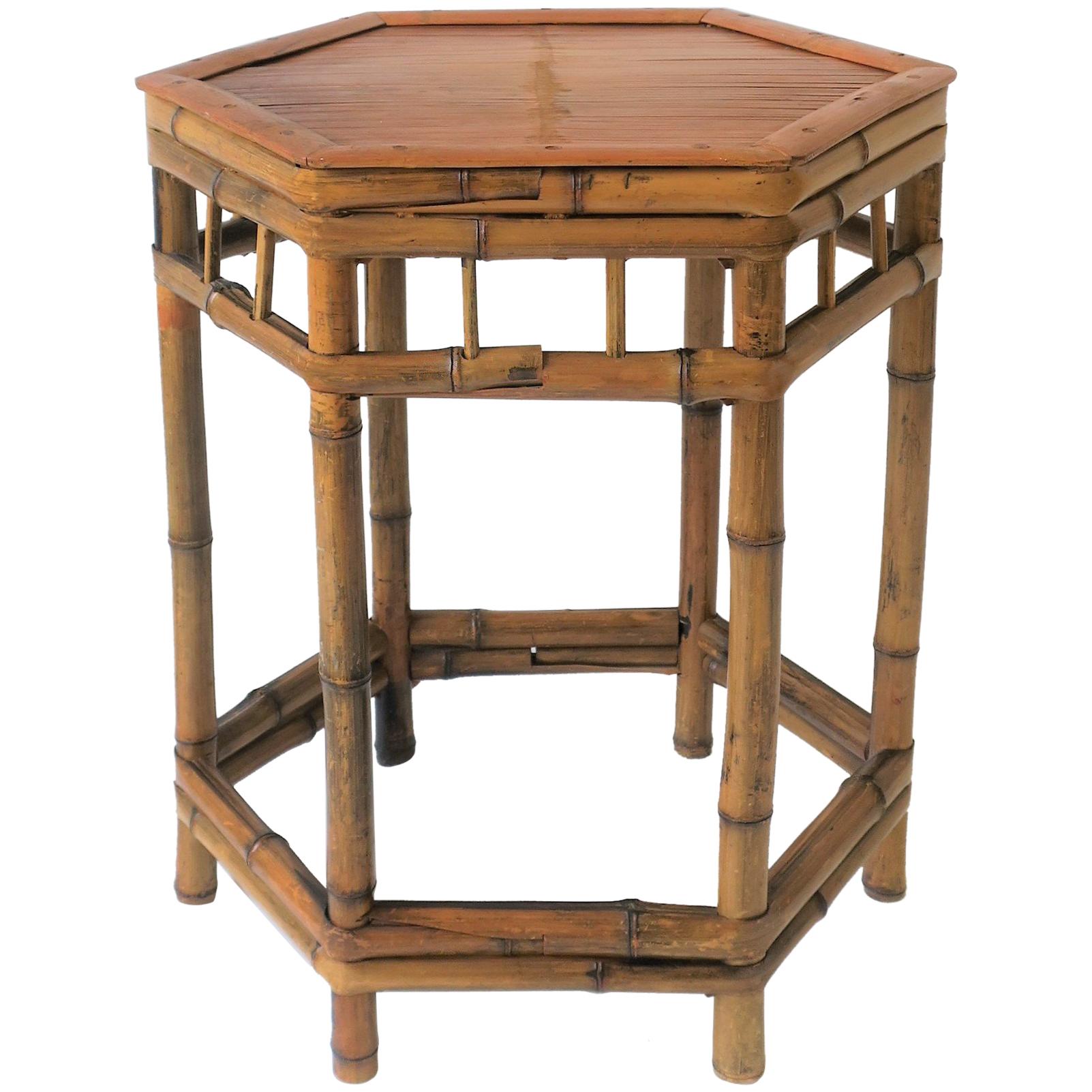 Octagonal Bamboo End or Side Table In Good Condition In New York, NY