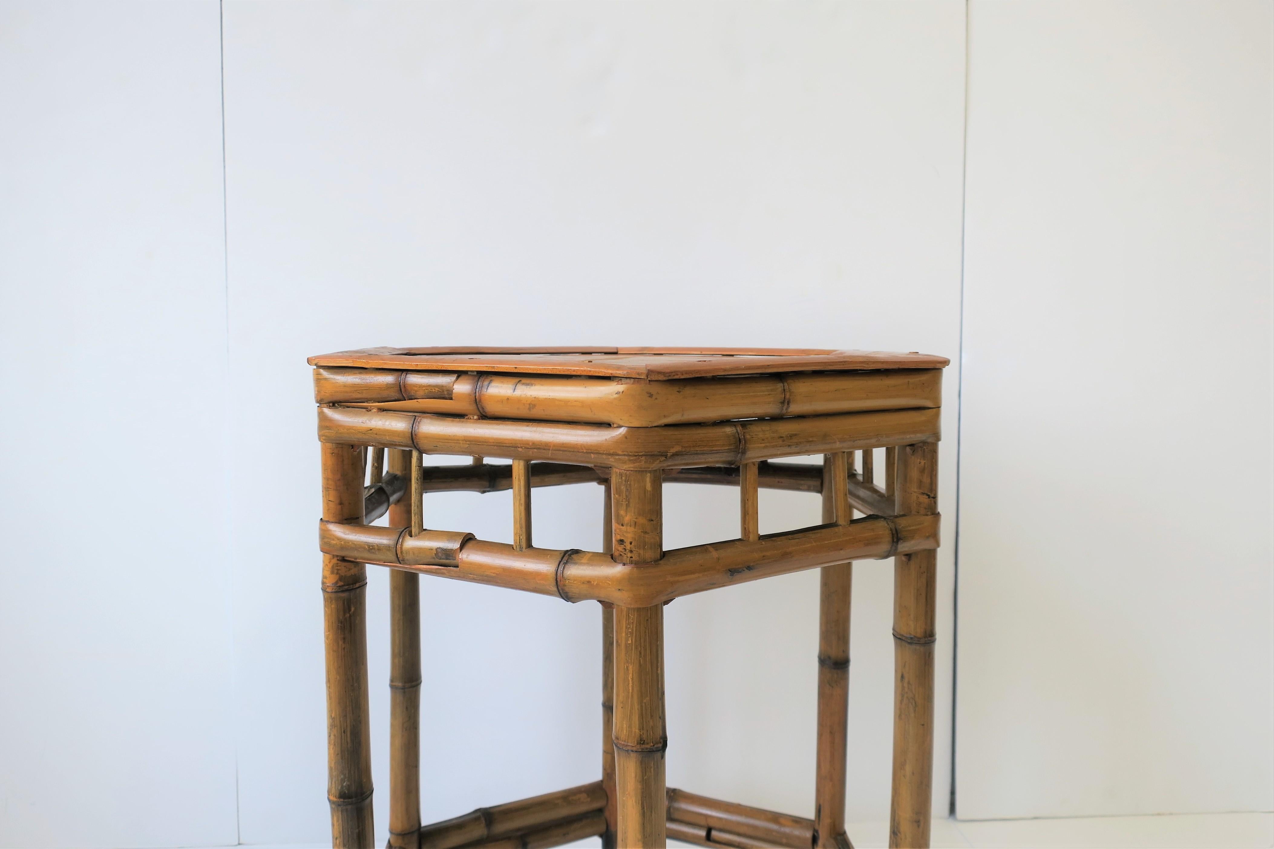 Octagonal Bamboo End or Side Table 2