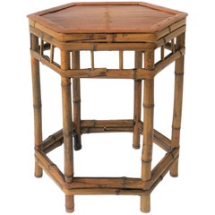Octagonal Bamboo End or Side Table