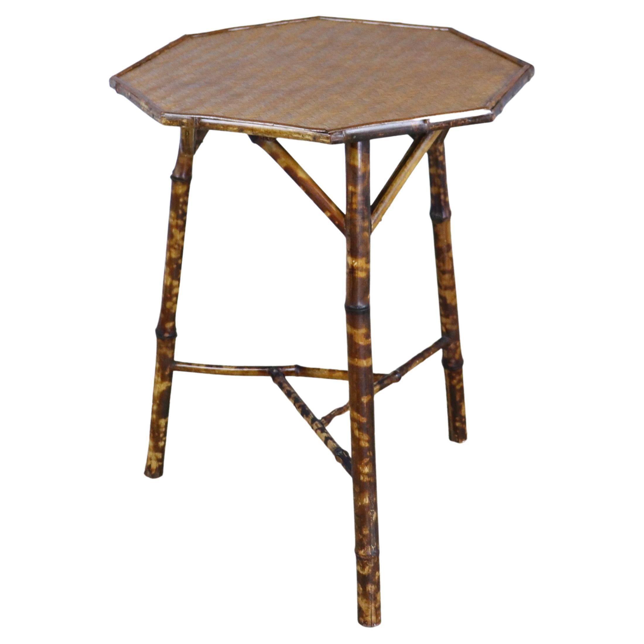 Octagonal Bamboo Side Table