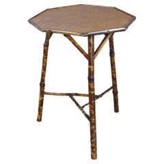 Antique Octagonal Bamboo Side Table