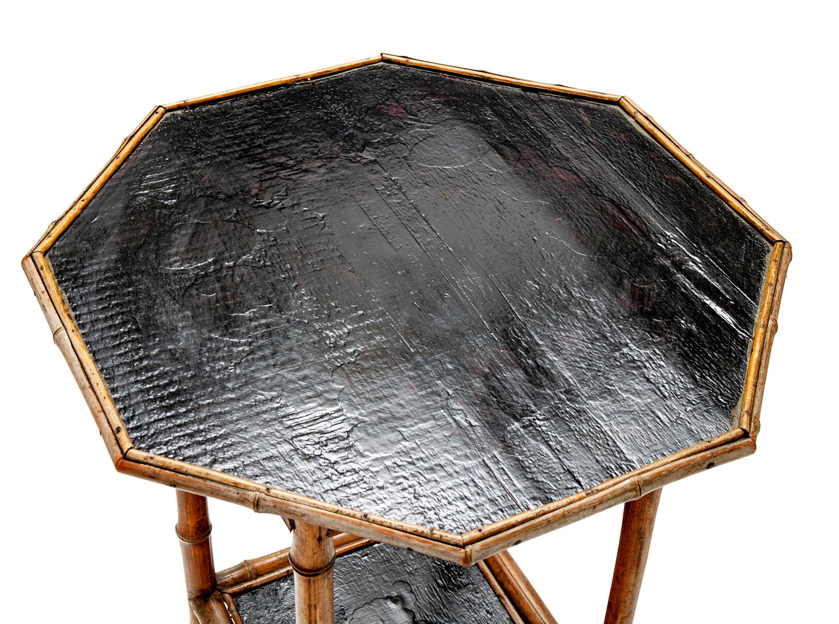 English Octagonal Bamboo Table For Sale
