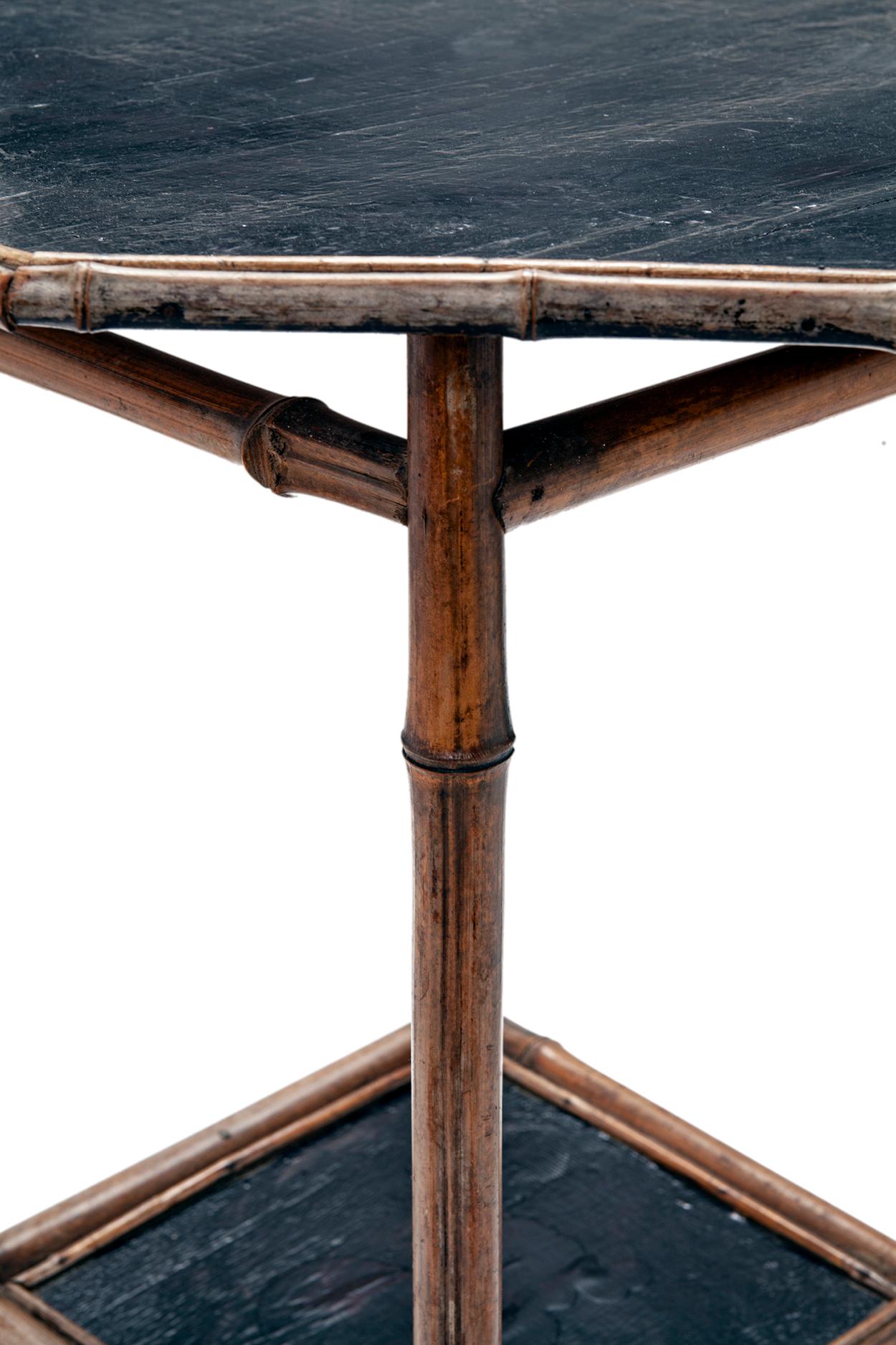 20th Century Octagonal Bamboo Table For Sale