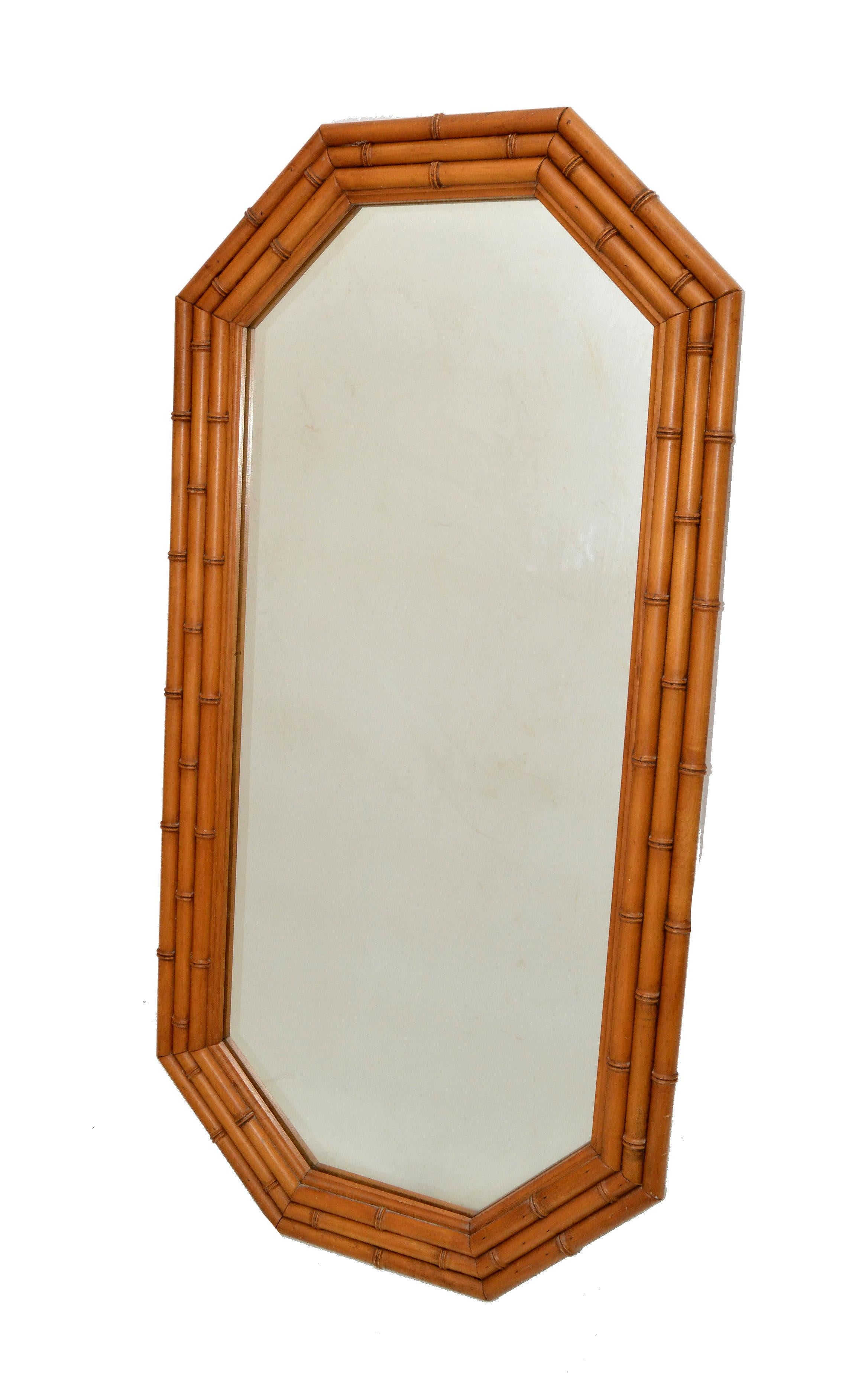 wooden bamboo mirror