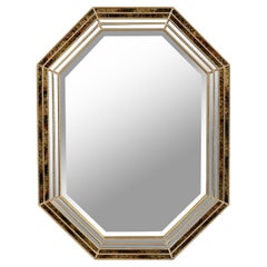 Octagonal Beaded and Faceted Beveled Mirror