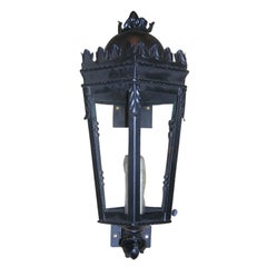 Octagonal Black Iron Wall Lantern