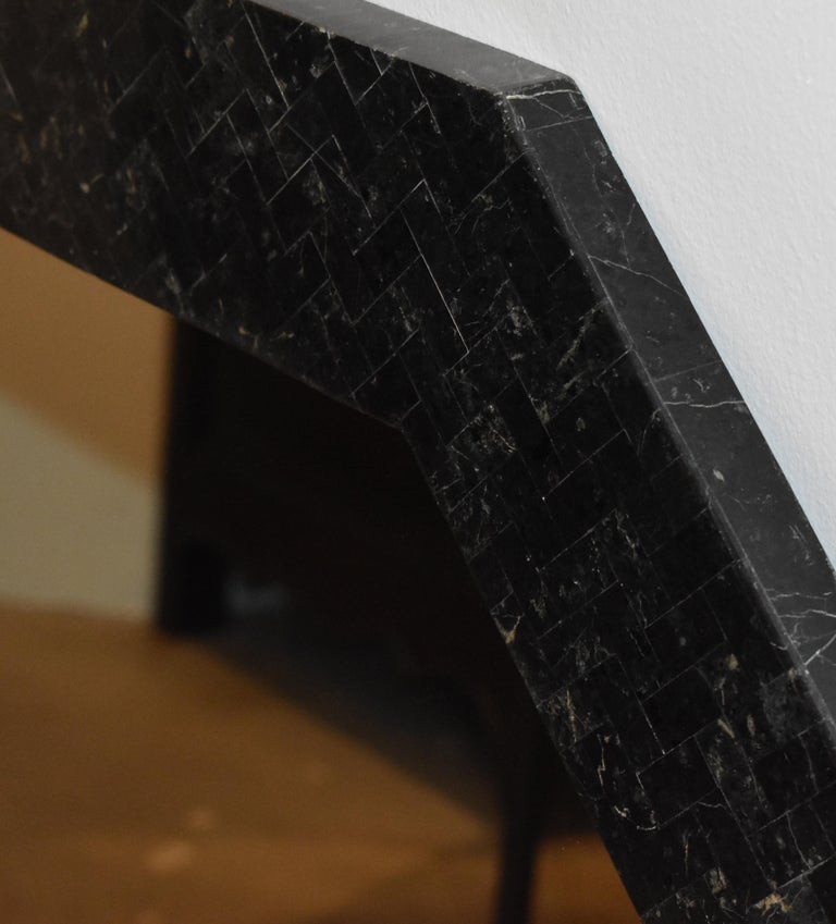 Octagonal Black Marble Insert Design Mirror For Sale at 1stDibs