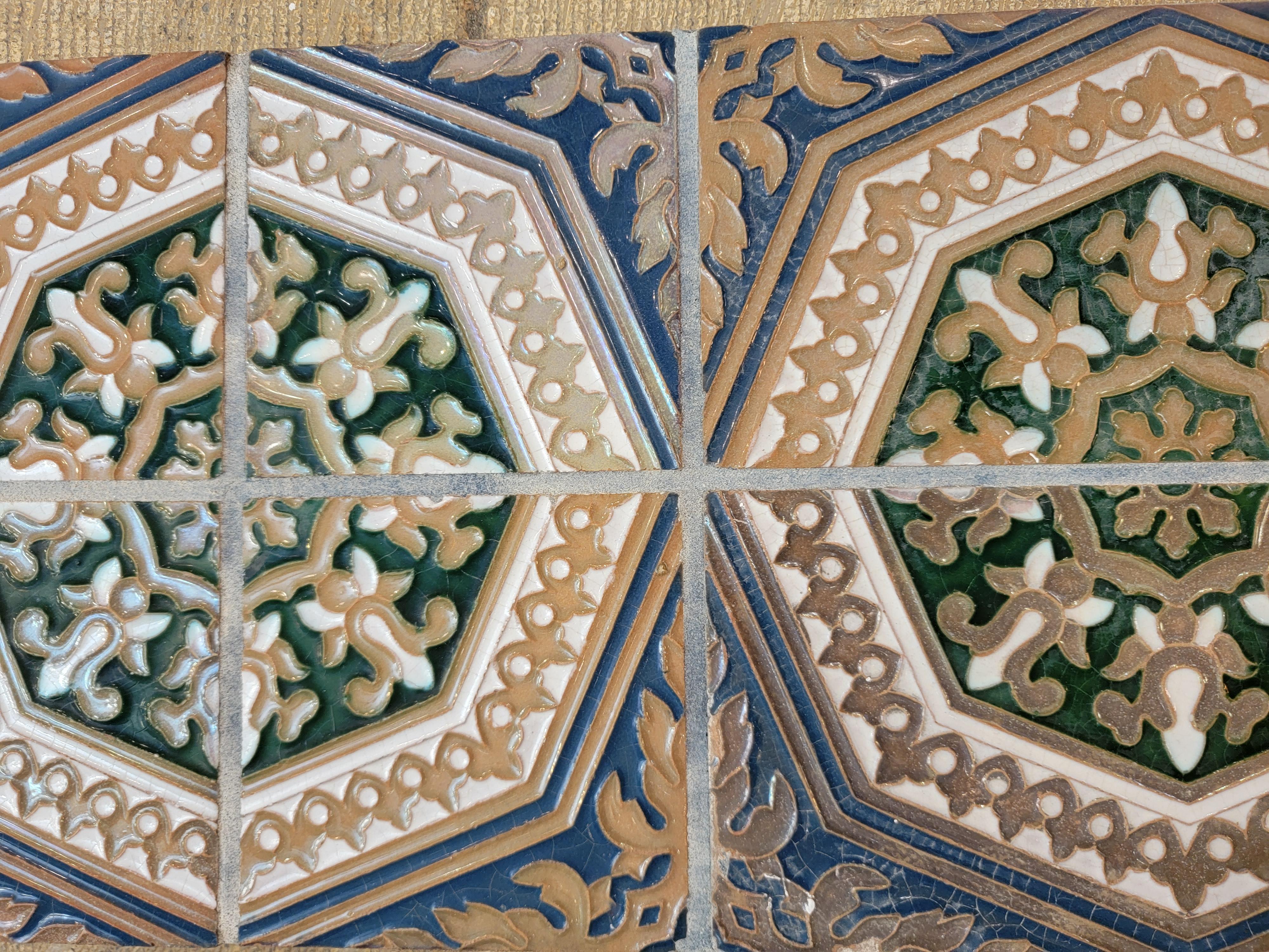 Piastrelle ottagonali blu e beige da parete o da tavolo In condizioni buone in vendita a Pasadena, CA