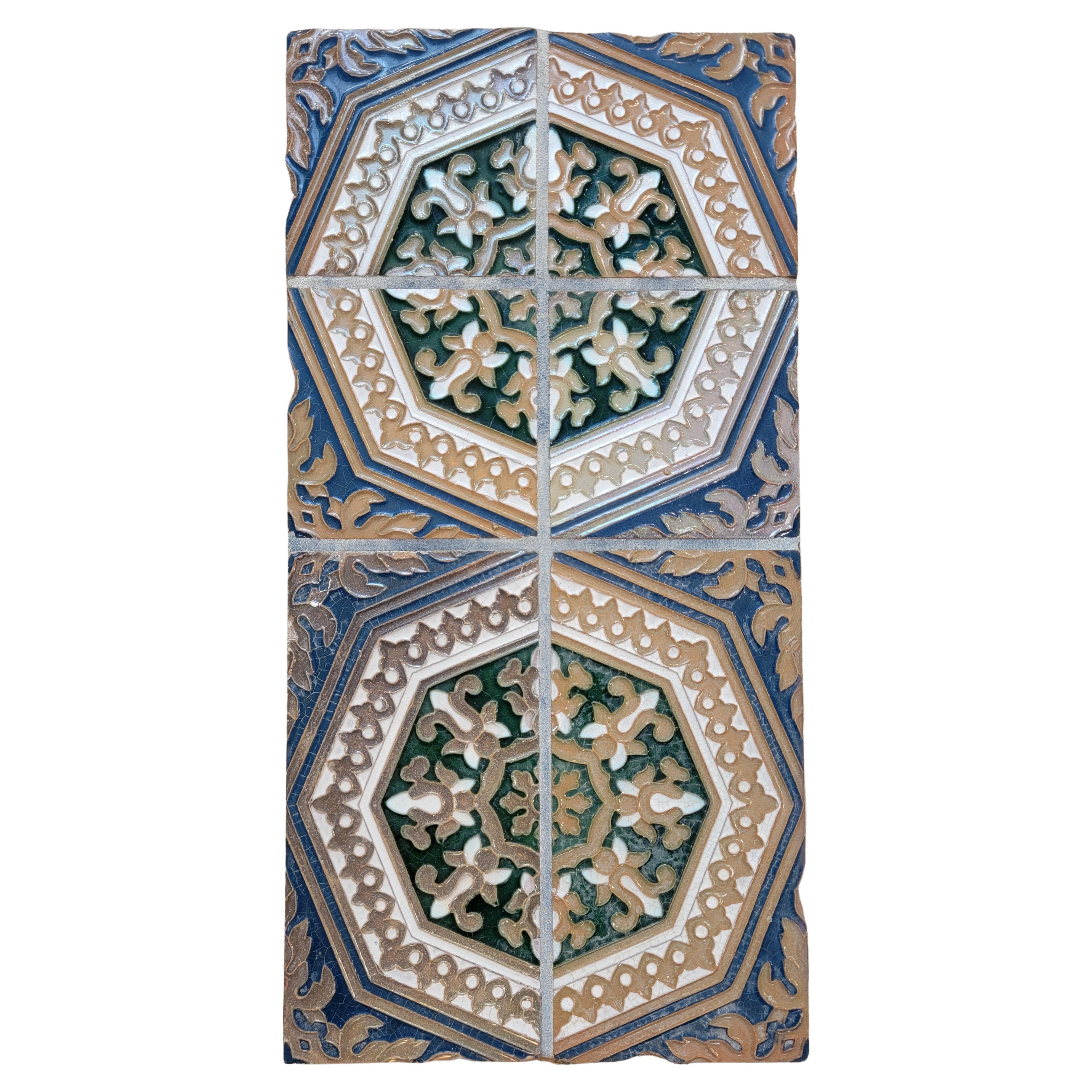 Octagonal Blue and Beige Tile Wall art or Table Top