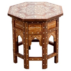 Octagonal Bone Inlaid Moorish Style Table