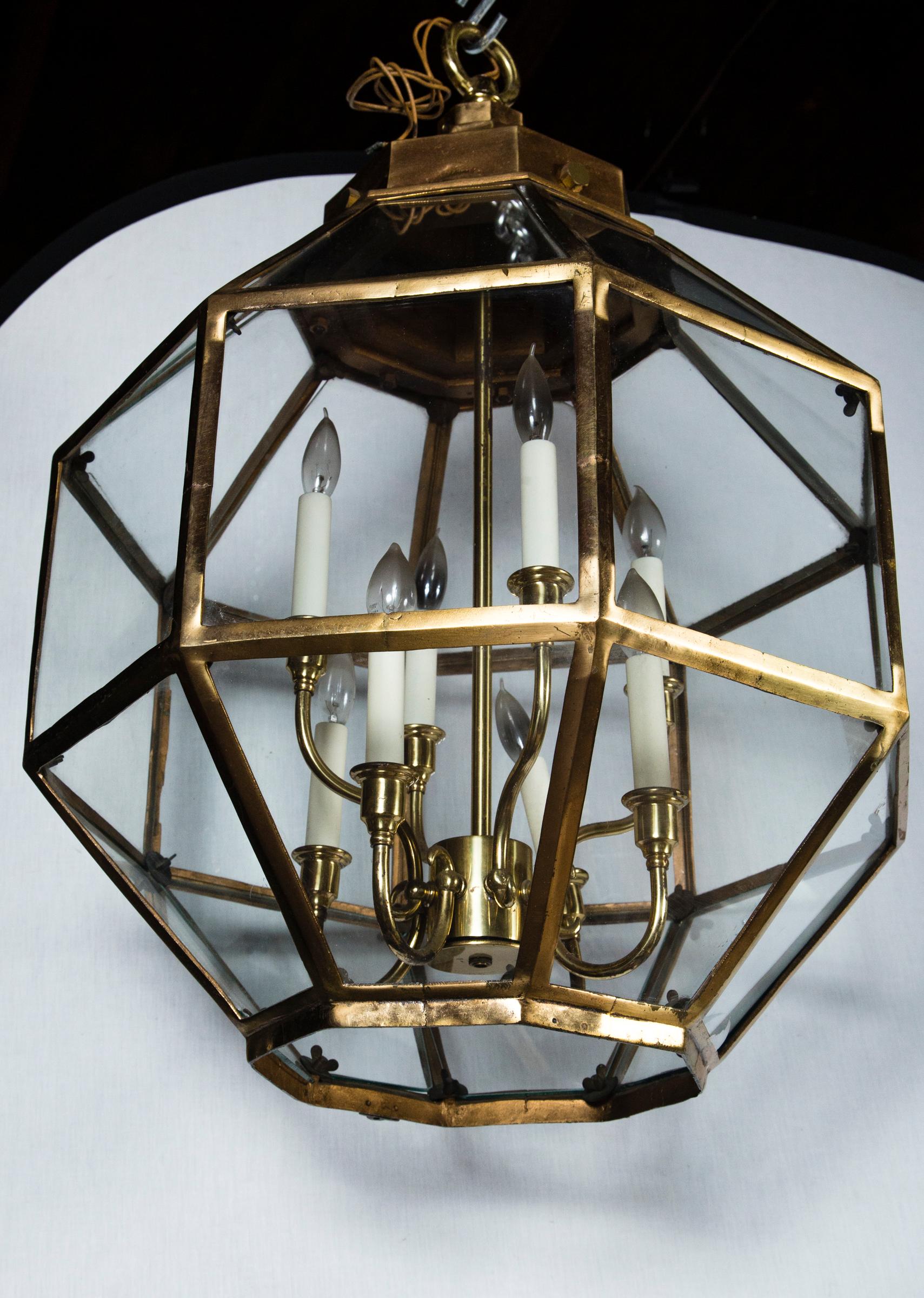 English Octagonal Brass Lantern