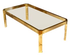 Octagonal Brass Mastercraft Style Coffee Table