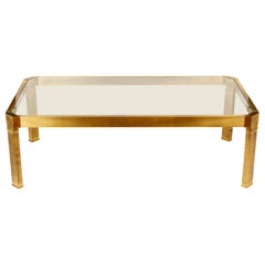 Octagonal Brass Mastercraft Style Coffee Table