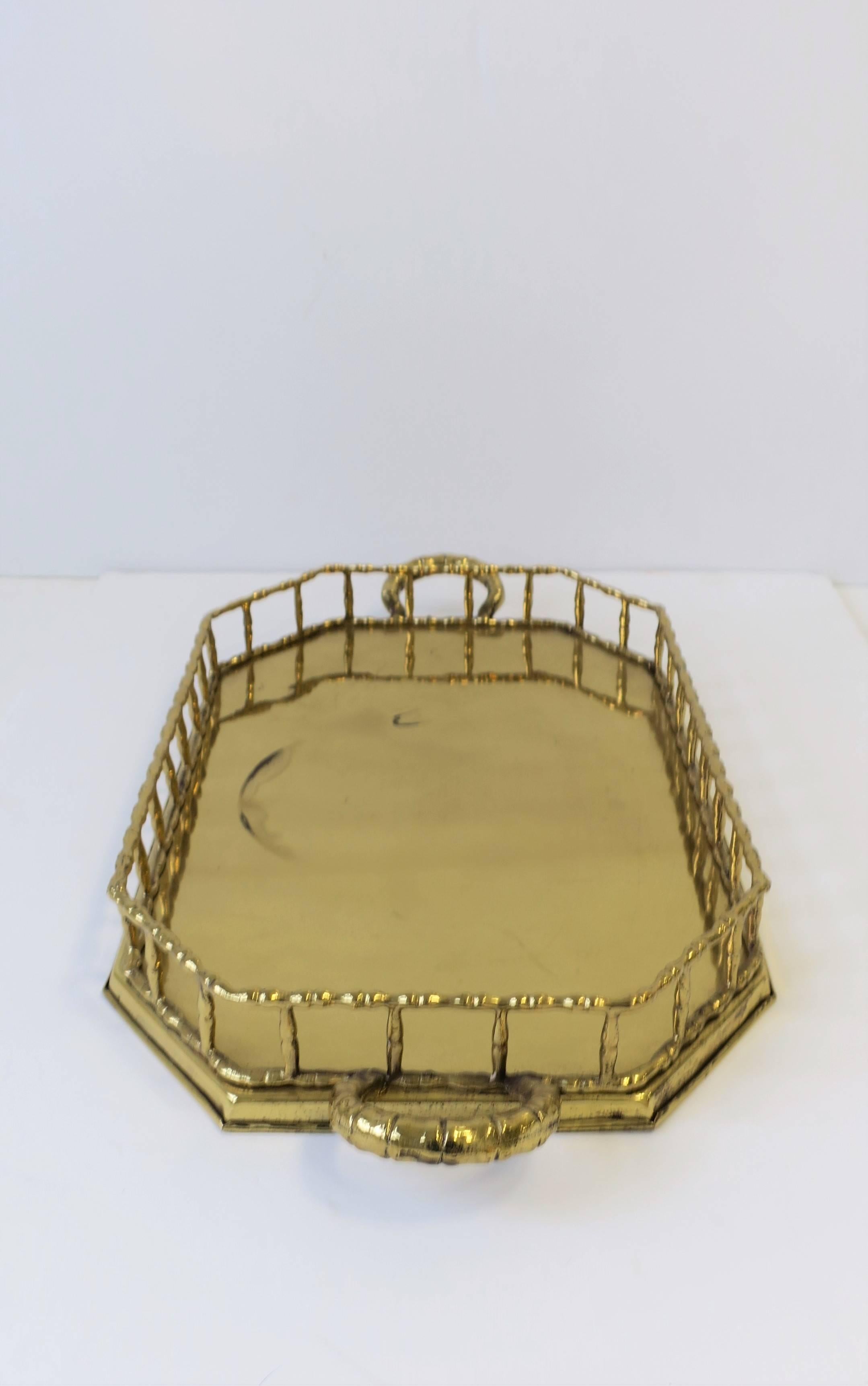 Octagonal Brass Serving Tray In Good Condition In New York, NY