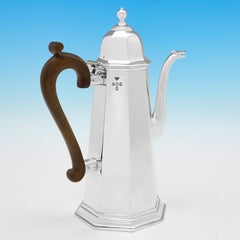 Cafetera octogonal Britannia Standard Silver - Garrard & Co. Londres 1977