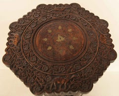 Octagonal Carved Moraccan Side Table