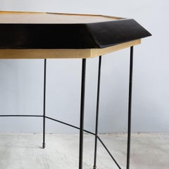 Octagonal Lacquered Wood Center Table, Maison Jansen Style