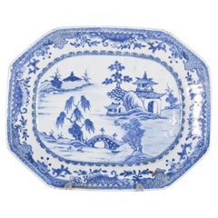 Plat de service octogonal en porcelaine chinoise