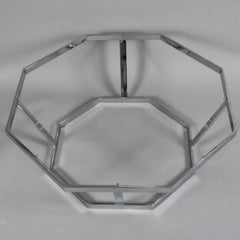 Octagonal Chrome Coffee Table in the Style of Milo Baughman