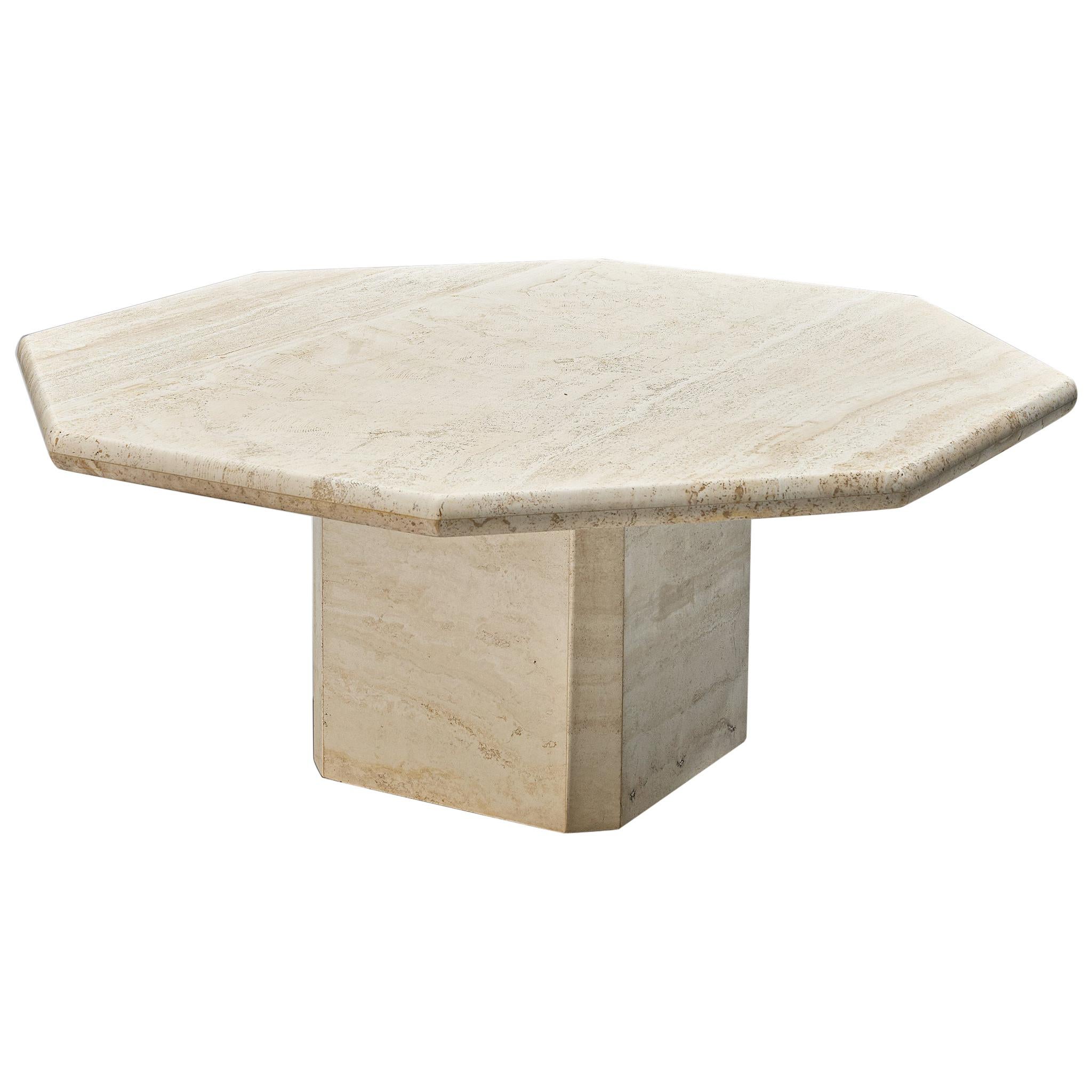 Octagonal Coffee Table in Travertine