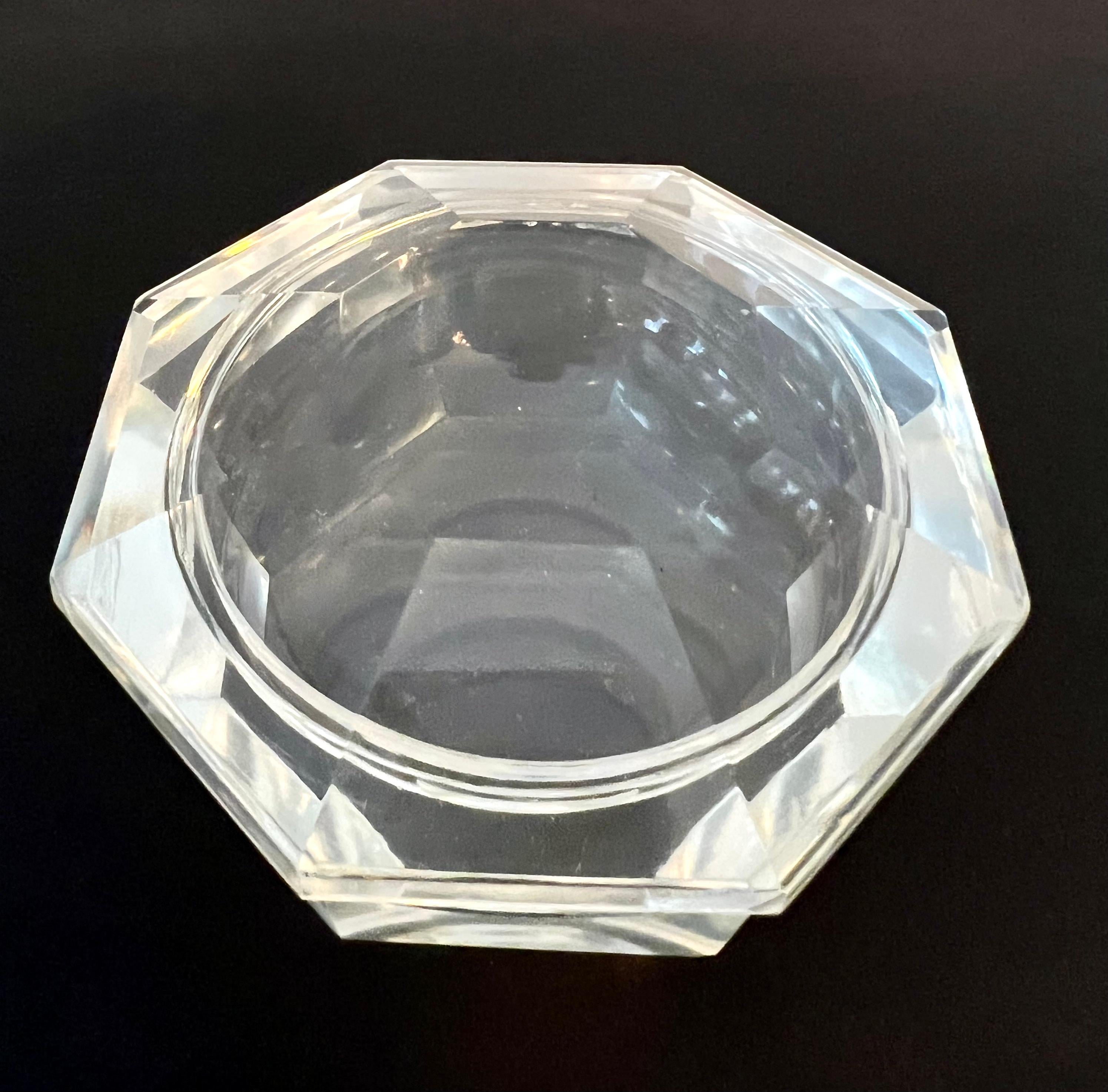 Octagonal Crystal Bowl with Lid For Sale 7