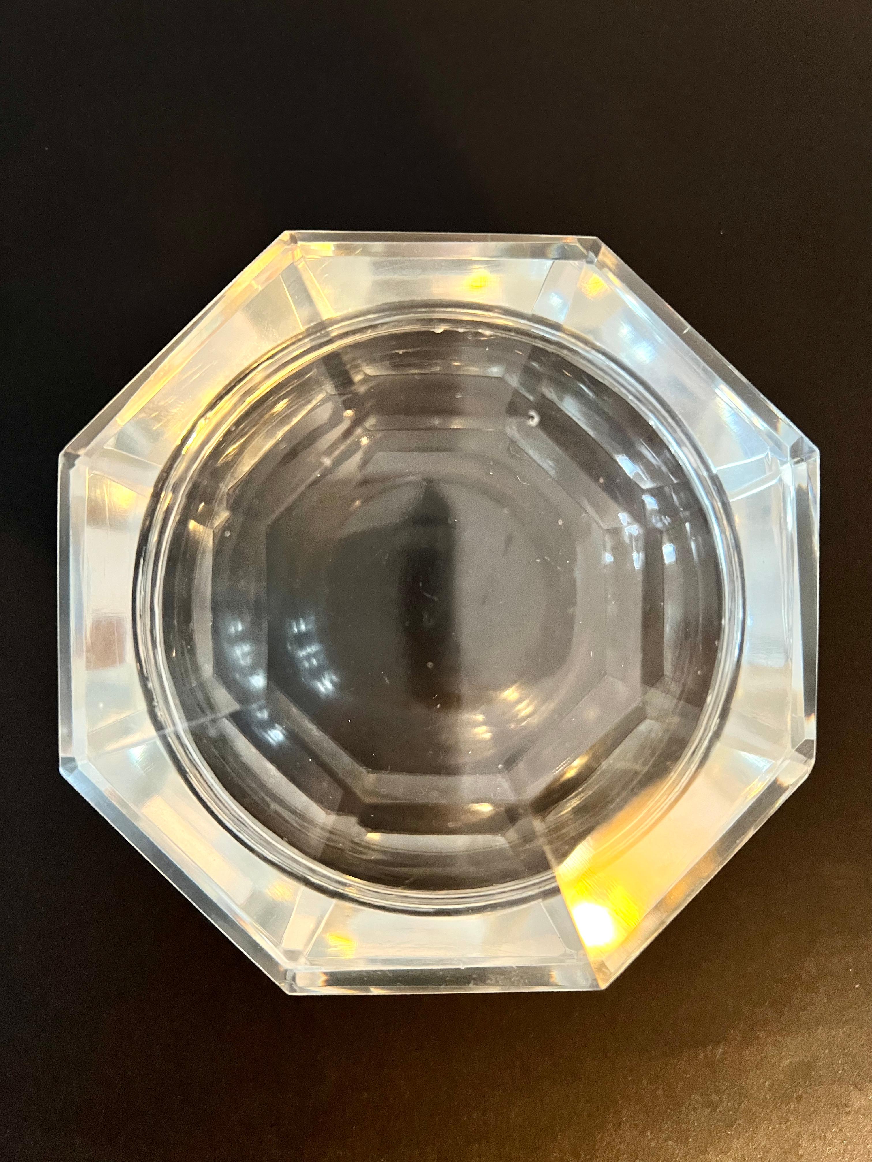 Octagonal Crystal Bowl with Lid For Sale 8