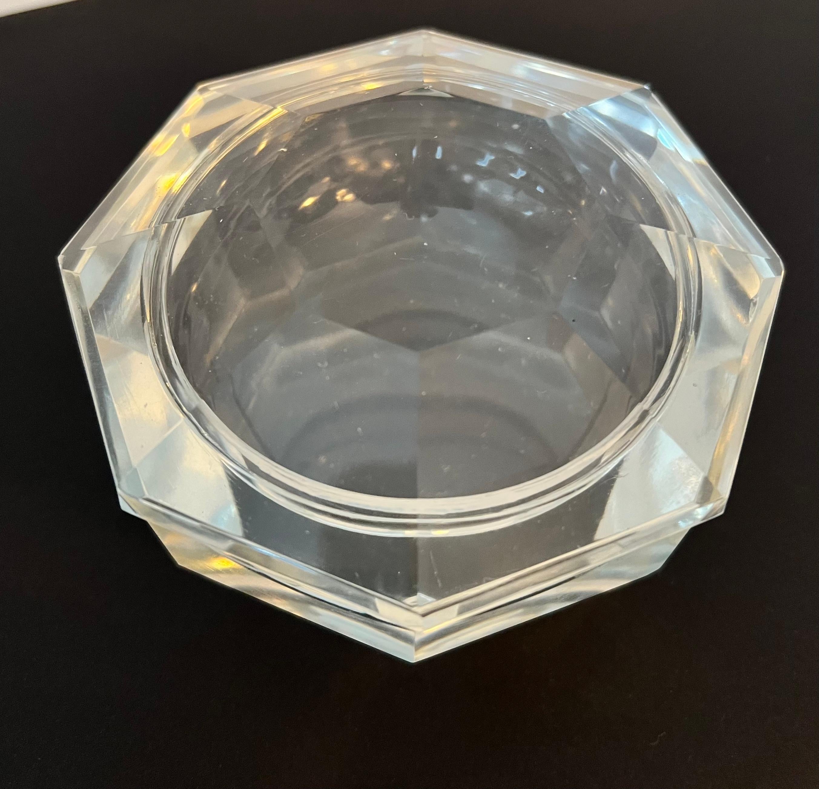 Octagonal Crystal Bowl with Lid For Sale 11