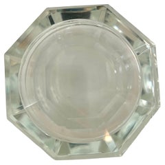 Vintage Octagonal Crystal Bowl with Lid