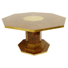 Vintage Octagonal Dining Table by Jean-Claude Mahey, France, 1970s