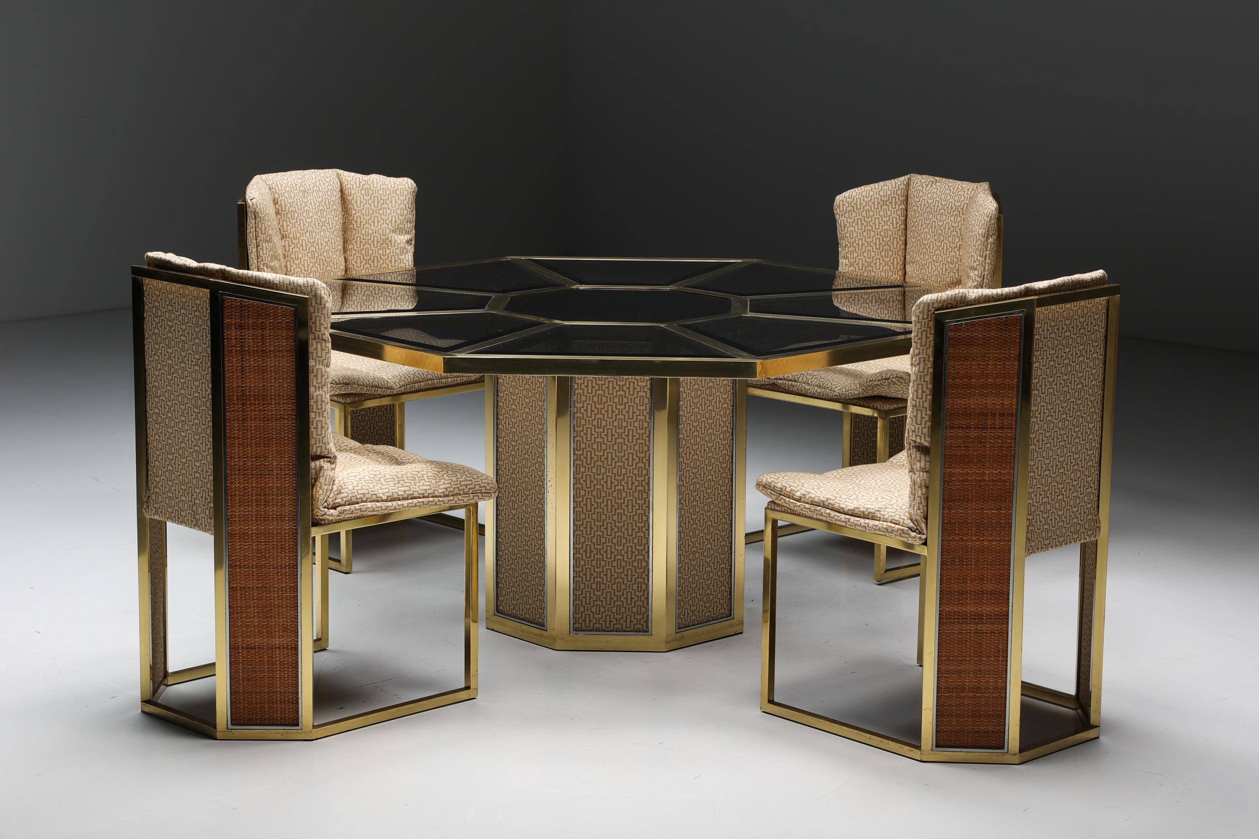 Late 20th Century Octagonal Dining Table by Romeo Rega, Italy, 1970s For Sale
