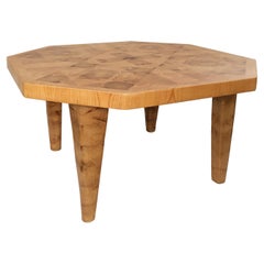 Vintage Octagonal End Grain Pine Mosaic Coffee Table by Aarre Phojolainen