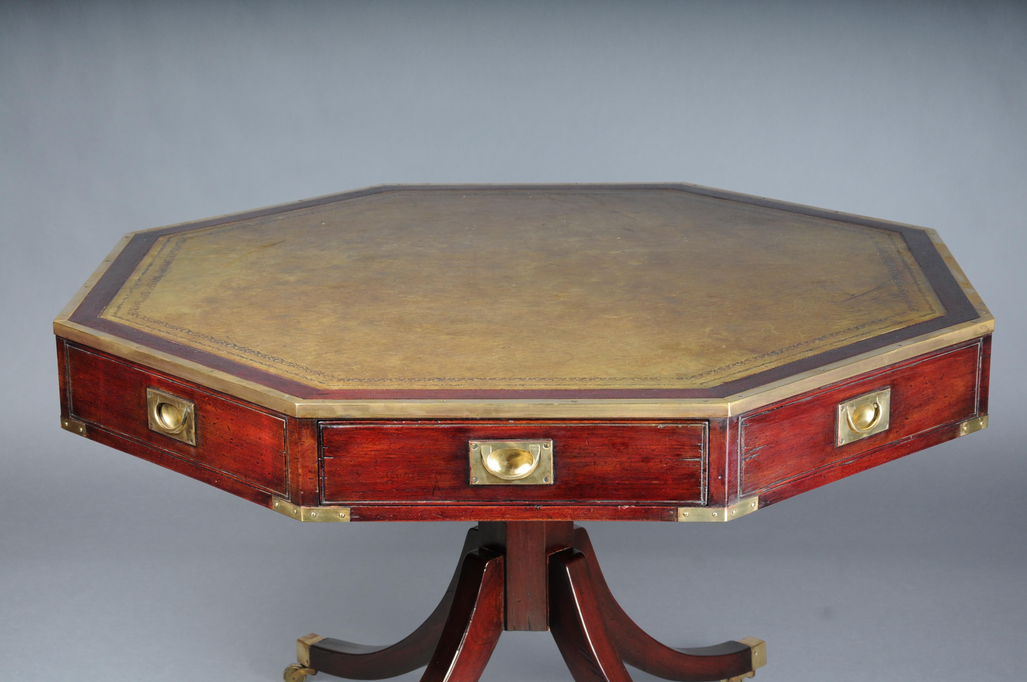 20th Century Octagonal English coffee table Chesterfield table, circa 1900 For Sale