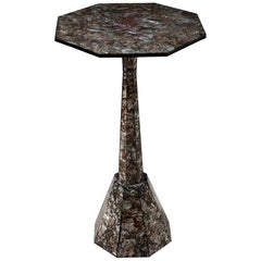 Octagonal Faux Oyster Shell Occasional Table
