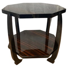 Antique Octagonal French Art Déco side table. 1920s. 