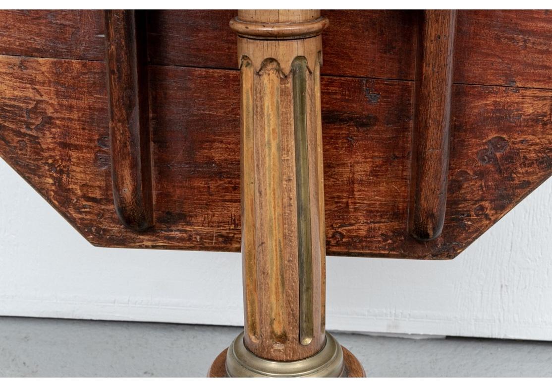 Octagonal Fruitwood and Marble Tilt Top Tea Table, 1820-1830 7