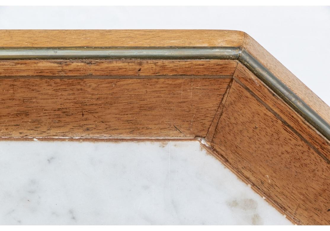 Octagonal Fruitwood and Marble Tilt Top Tea Table, 1820-1830 3