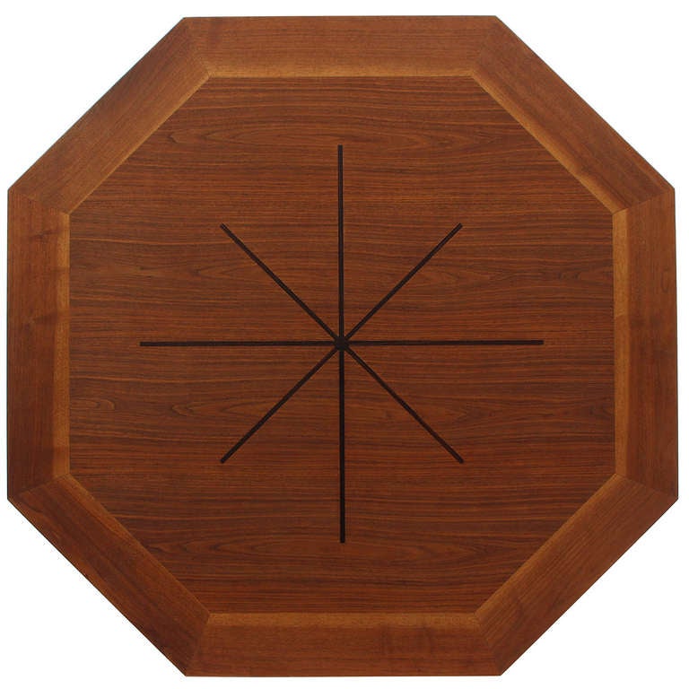 Mid-Century Modern Octagonal Gaming Table by Edward Wormley for Dunbar For Sale