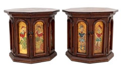 Octagonal Gilt & Painted "Knight" Stands, Pair