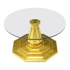 Octagonal Gilt Regency Pedestal Side Table