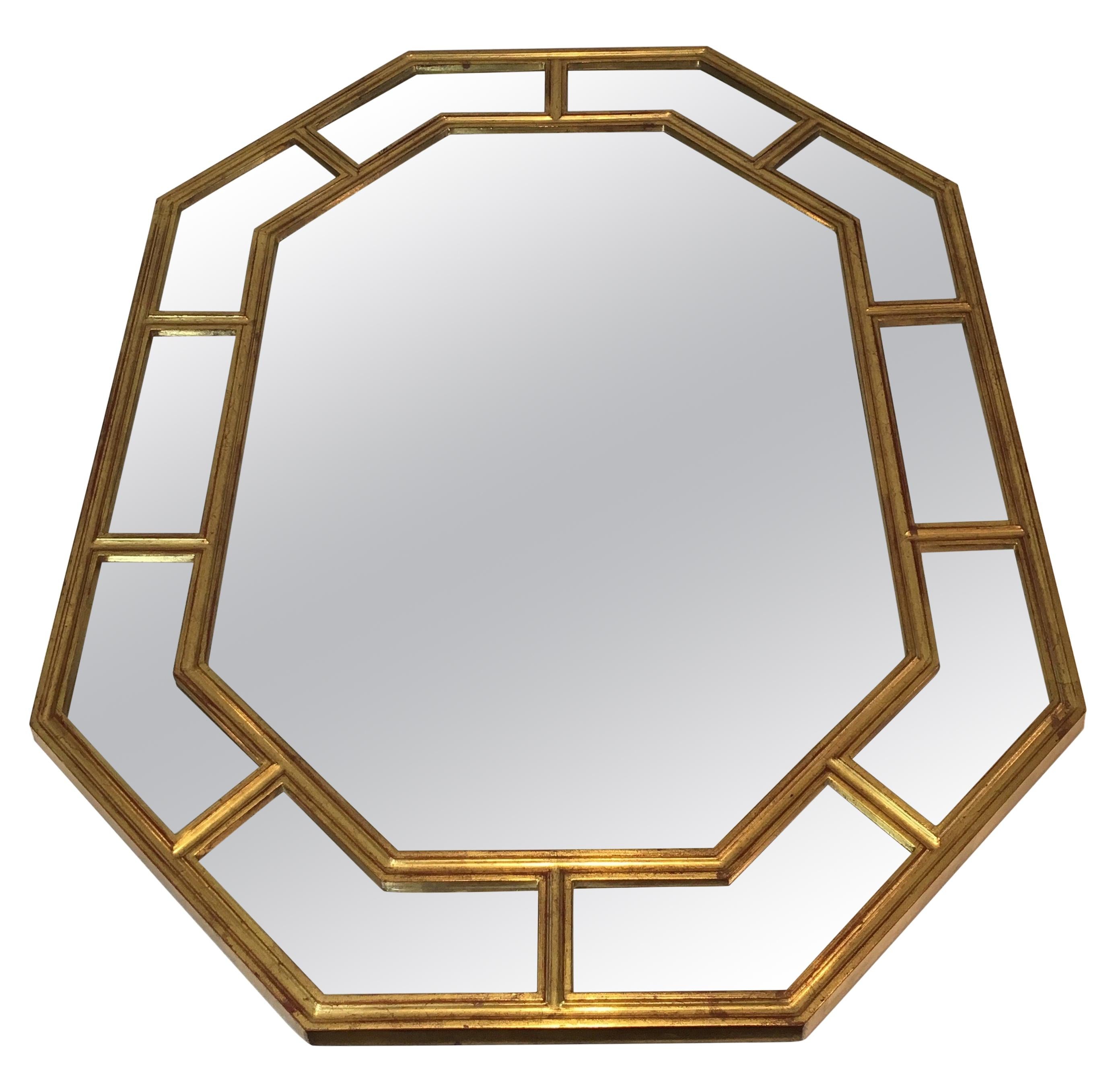 Octagonal Gilt Resin Mirror, French, circa 1970