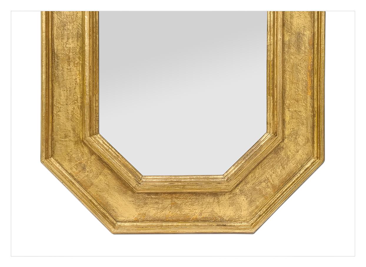 Achteckiger französischer Spiegel aus Giltwood von Atelier RTCD Paris (Vergoldetes Holz) im Angebot