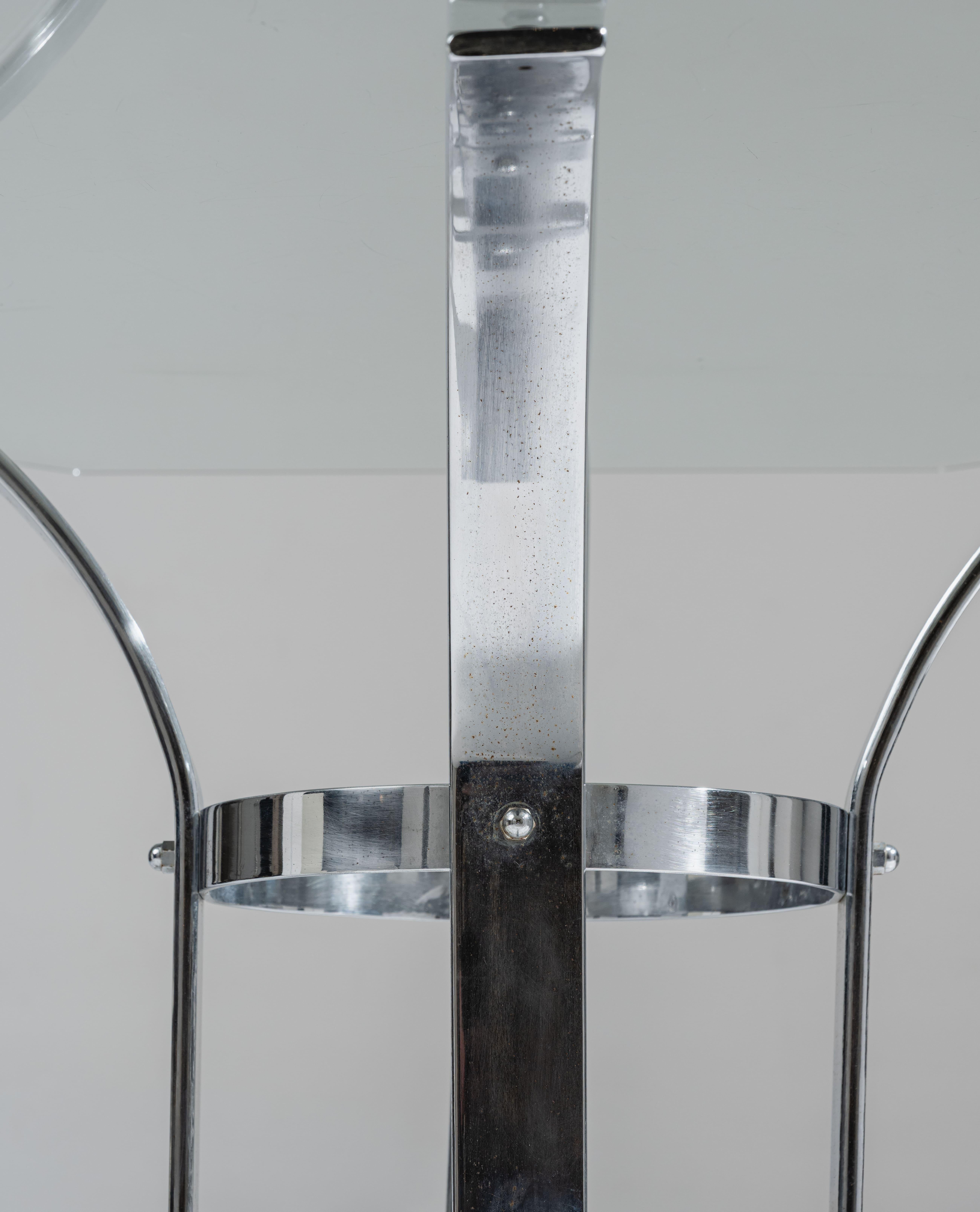 Mesa de comedor octogonal de cristal y metal, años 70 en venta 4