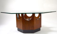 Octagonal Glass Top Table attributed to Probber