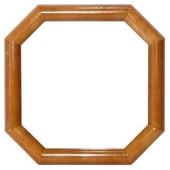 Octagonal Goatskin Mirror in the Style of Karl Springer Mid Century Modern 1970s