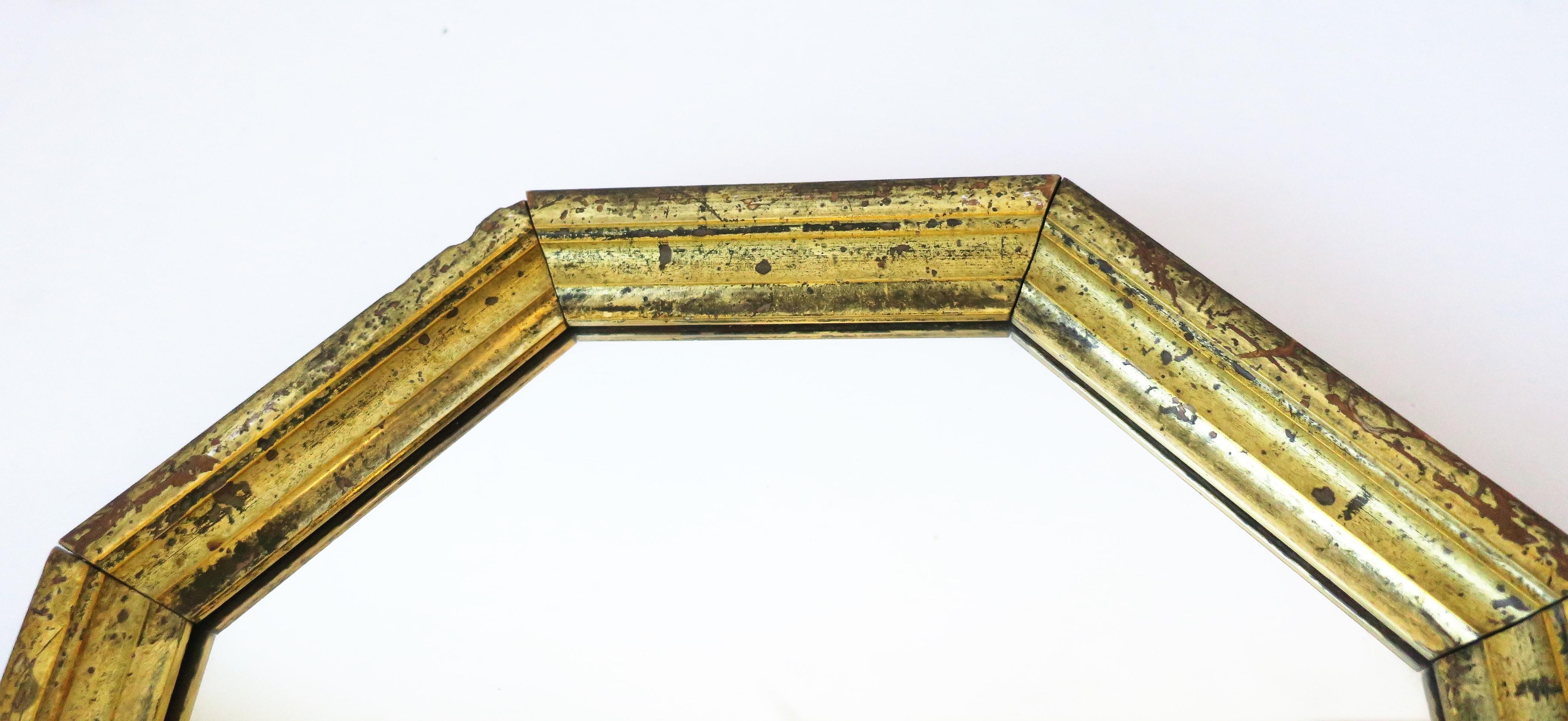 Octagonal Gold Giltwood Framed Wall Mirrors, Pair 5